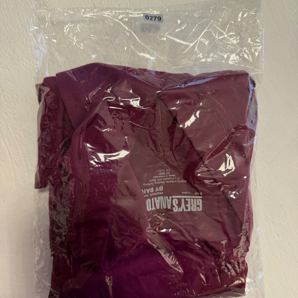 Greys Anatomy by Barco Women Mock Wrap Scrub Top Beet Purple 4153 Large - Picture 7 of 7